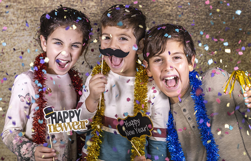 Kids Having Fun on New Year's Eve